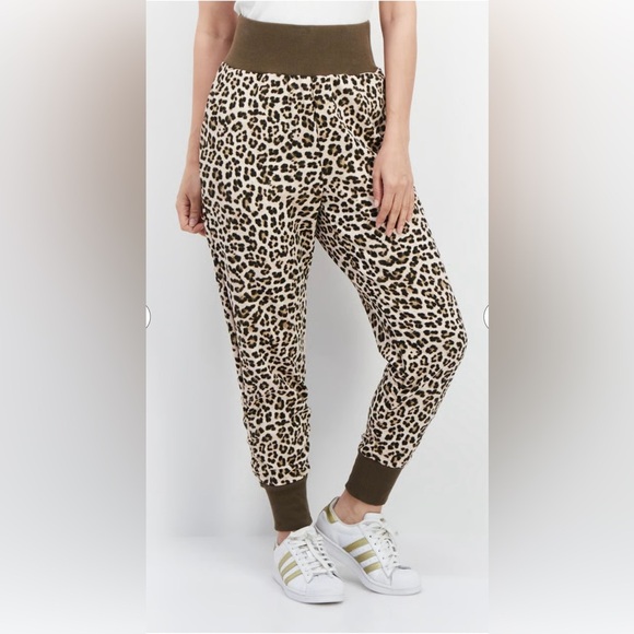 INC International Concepts Brown Track Pants with Leopard Print - Picture 4 of 9